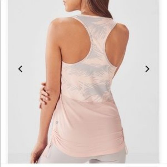 NWOT Fabletics pink and gray Cashel Racerback Tank papyrus - Picture 2 of 5